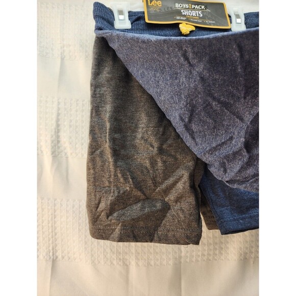 LEE boys 2 Pk Shorts Size 7 Pull On Comfy Drawstring Blue Gray School Everyday - Picture 3 of 7